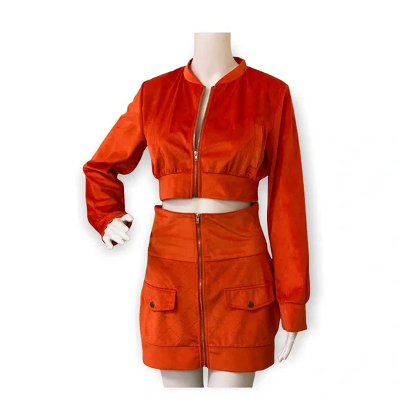 Suede Jacket & Skirt Set - Picture 5 of 11